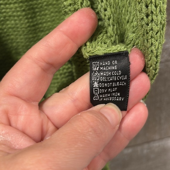 August Silk green baby puff sleeved adjustable sweater cardigan size Large - Picture 6 of 10